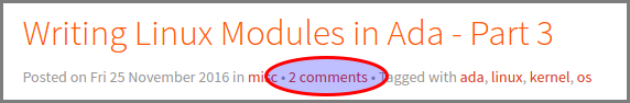 Screenshot of "discus number of comments" link
